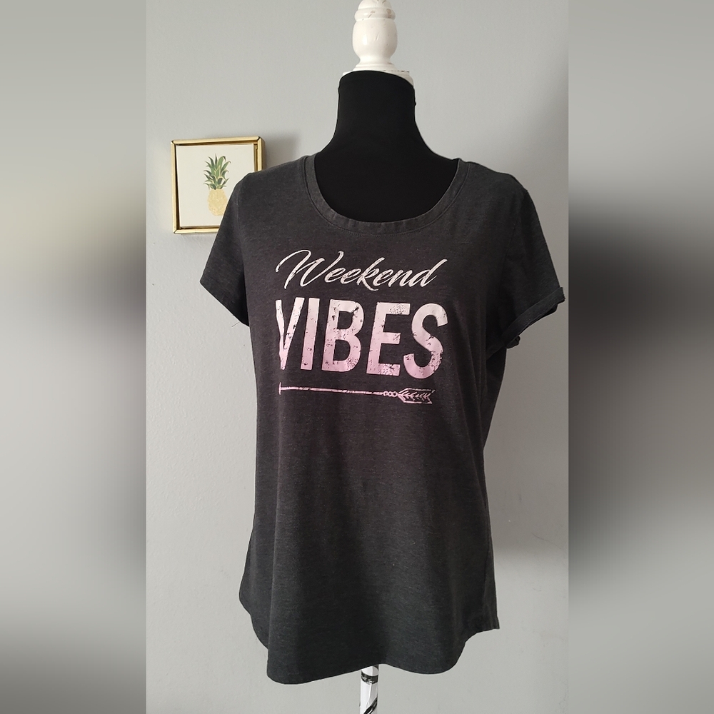 Casual Graphic Tee - Charcoal